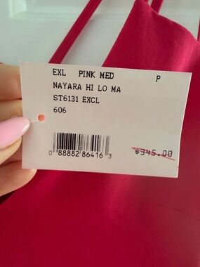 INTERMIX Hot Pink V-Neck Strappy High-Low Dress